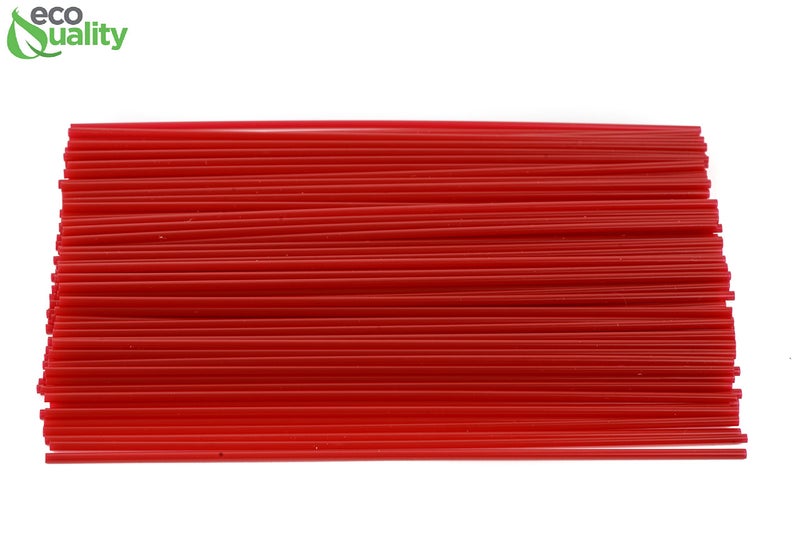 EcoQuality [1000 PACK] 8 Inch Compostable Plastic Stirrer, Bio Degradable, Eco Friendly, Sip Stirrer, Bar Stirrer, Sip Straw, For Coffee, Cocktail, Latte and Tea - 8 Inches, 1000/Box, Red - Image 2